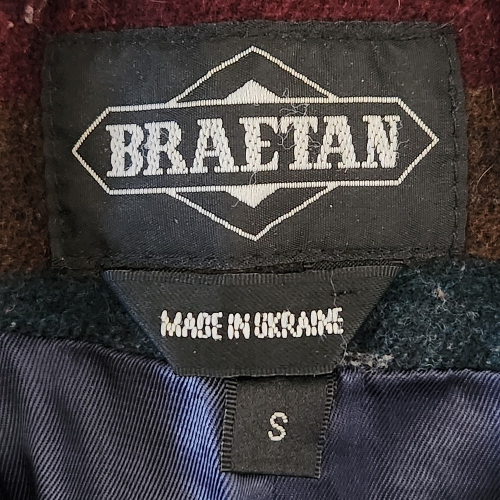 Vintage Braetan Blazer Womens Small Teal Burgundy Southwestern‎ Aztec Wool Blend - Picture 5 of 11